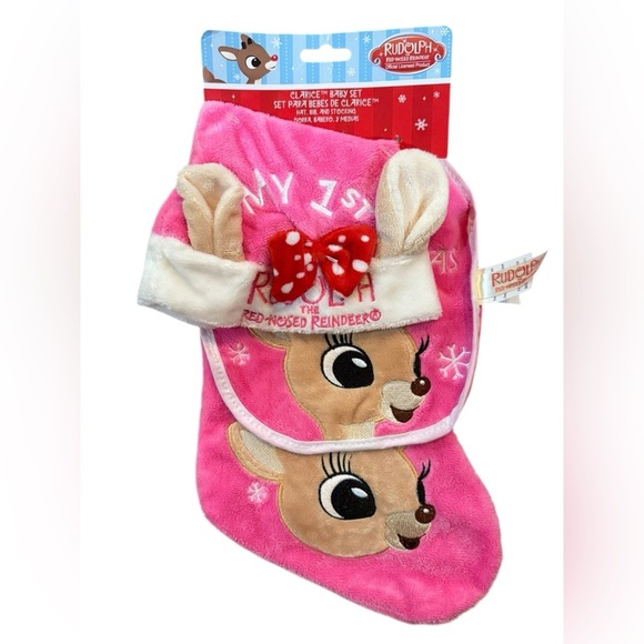Rudolph The Red Nose Reindeer 3 piece Baby’s 1st Christmas Set NIP - Picture 1 of 7